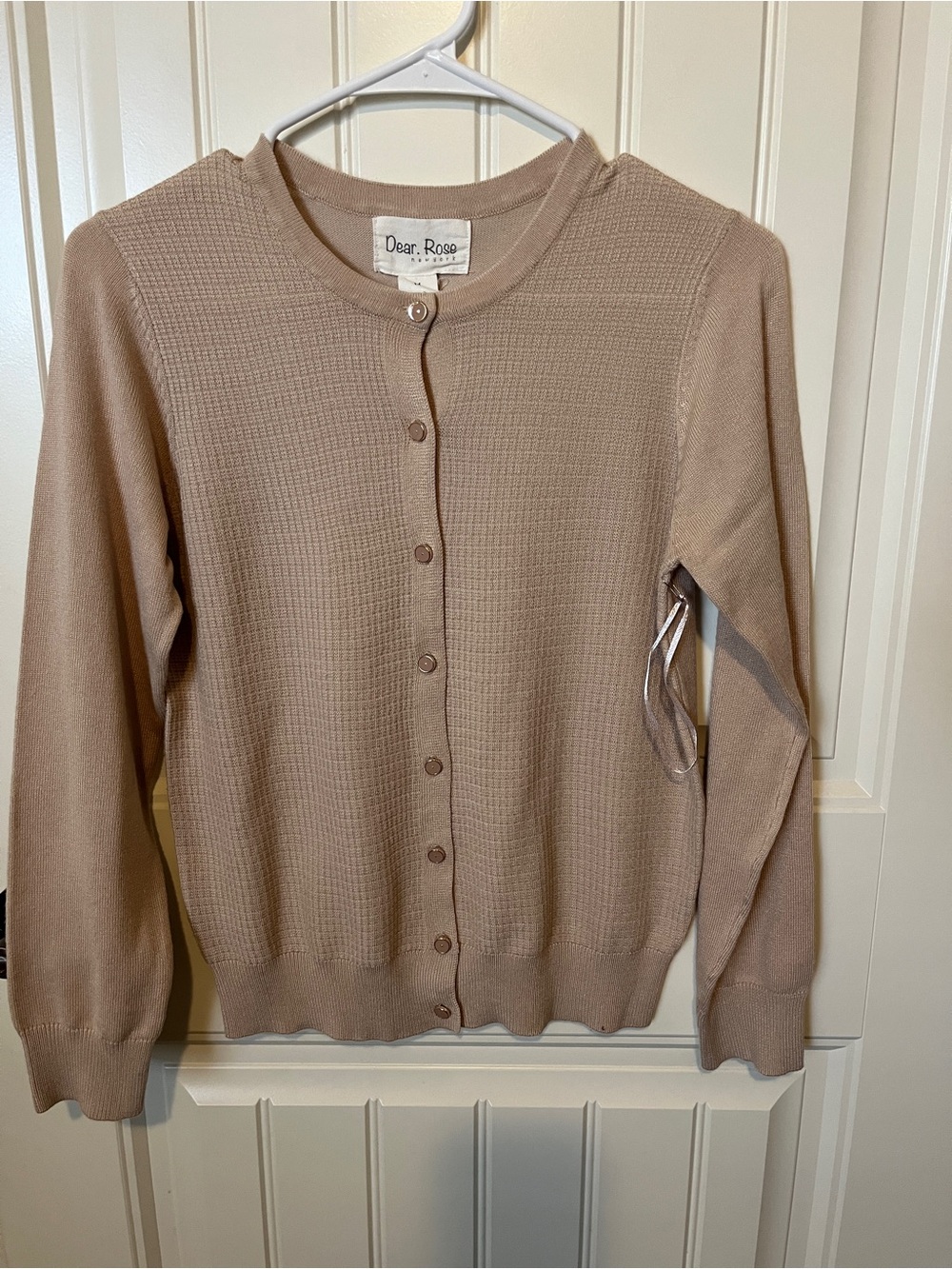 Dear Rose Women's Cream-Tan Button Cardigan